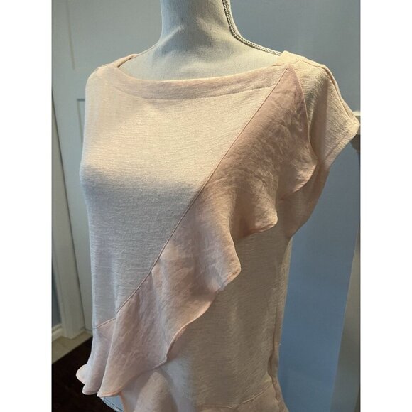 Banana Republic Modal Blend Sleeveless Blouse With Ruffle Soft Feminine SZ Small - Picture 2 of 9